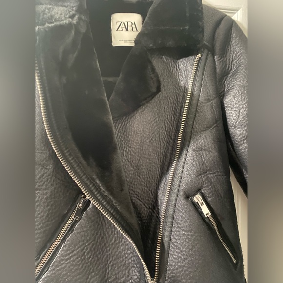 @@@ZARA@@@Zara Biker Belted Double-Faced Jacket. - Picture 8 of 16